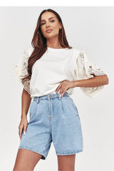  Jeans shorts model 228315 Makadamia 