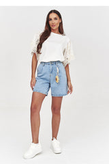  Jeans shorts model 228315 Makadamia 